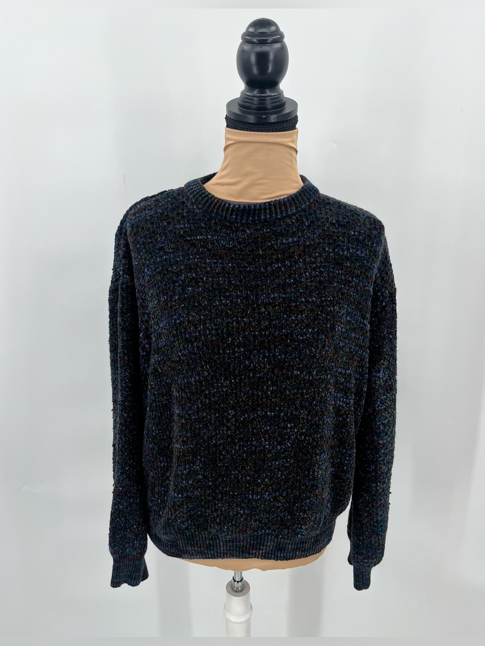 Vintage JHANEBARNES Fisherman Grandpa Core Speckled Wool Blend knit Sweater M